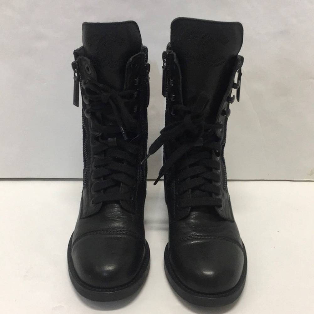 Chanel CC combat boots